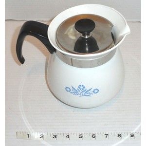 Vintage Corning Ware 2 Quart 8-Cup Cornflower Blue Coffee Tea Pot with Lid READ